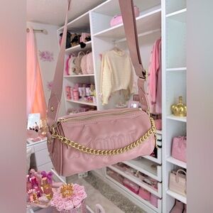 Juicy Couture Pink Taffy Puff Roll Chain Crossbody Bag